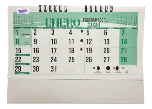 Calendario Programador 2024  Escritorio Pequeño 17cm X 23cm