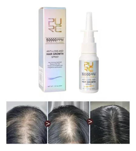 Spray Purc 50000 Ppm Biotina Tratamiento Alopecia Cabello 