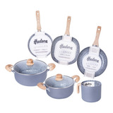 Set De Ollas Antiadherentes Baterias Hudson Granito 6 Piezas