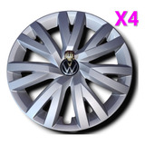 4 Tapones Rin Acero Para Volkswagen Jetta Mk7 Nvo Logo Orig