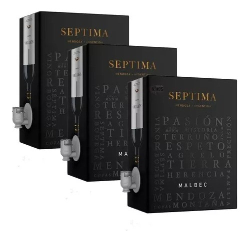 Vinos Septima Malbec Bag In Box 3 Litros Caja X3