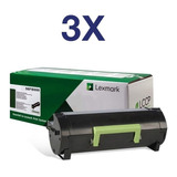 3x Toner Original Lexmark Ms521 Mx521 Ms621 Mx522 56fb000 6k