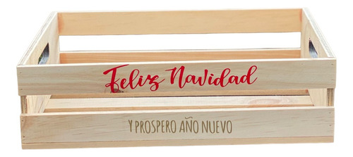 Canasta De Madera Para Regalo Ancheta Navidad 35x21x14cm