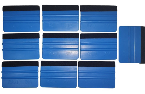 Espatula Para Polarizar Azul Fieltro 3m (squeegee) 10 Piezas