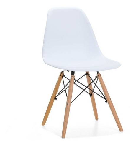 Silla Eames De Plástico Y P. De Madera - Negro / Pack X 6