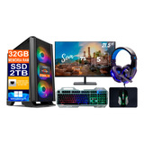 Pc Gamer Ryzen 7 5700x Ssd 2tb 32gb Rx 580 8gb + Monitor 21p