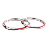 Set Anillos Hilo Rojo Destino Regalo Amor Plata L925 Parejas