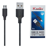 Cabo Carregador 2 Metros Para Samsung A01 A02 A03 A10 S6 S7