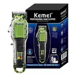 Maquina Peluquería Inalámbrica Kemei Militar Profesional Led