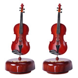 W 2 Cajas De Música Para Violín, Base Musical Giratoria,