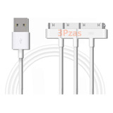 3 Pzas Cable 30 Pin A Usb Para iPod iPad iPhone 4 4s 1 Metro