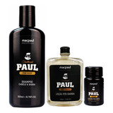 Kit Elegant Traditional Paul Cuidado Cabelo E Barba Macpaul.