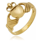 Anel Claddagh Ouro Amarelo 18 Kl Unissex Entrega Imediata