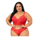  Cropped Conjunto Lingerie Calcinha Sutiã E Feminino Ousadia