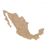 Decoración De Espacios Madera Mapa De México Mdf 81x120 Cm 