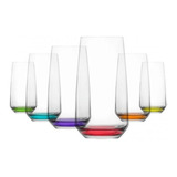 Vasos De Colores Marca Lav, Pack 6 / Cristalería Turquía Color Multi