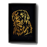 Quadro Decorativo Golden Retriever Desenho Cachorro