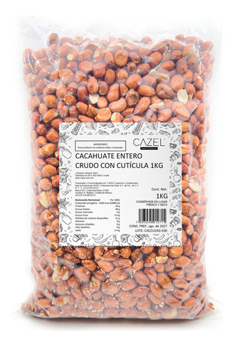 Cacahuate Crudo Sin Tostar 1kg