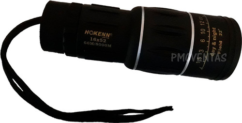 Monocular Hokenn 16x 52mm Bak4 Con Funda Alta Definicion Color Negro