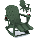 Kingyes Silla Adirondack Plegable Con Otomana Retráctil Y .