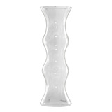 Vaso Grande Cana Vidro Transparente 44cm Decorativo Bambu