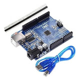 Placa Compatível Com Arduino Uno Atmega328 Smd + Cabo Usb