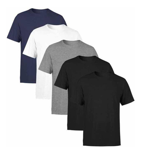 Pack X5 Remera Manga Corta Algodon 100% Hombre