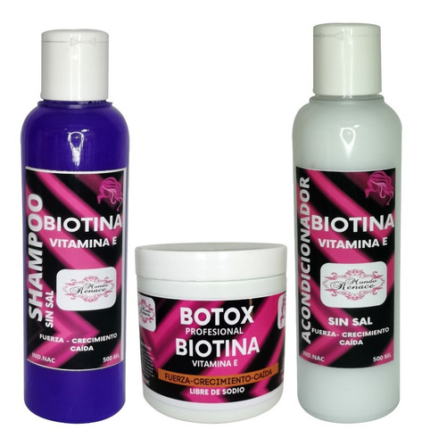 Kit De Shampoo Acondicionador Y Crema Biotina