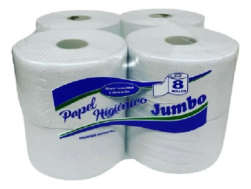 Papel Higiénico Bolsón 8 Rollos X 300 Metros. Jumbo Blanco 