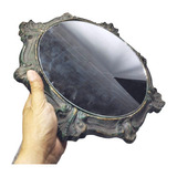 Espelho Redondo Moldura Resina Antiga Peça Esclusiv 36cm