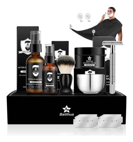 Kit De Afeitar Para Hombres, Incluye Maquinilla De Afeitar D