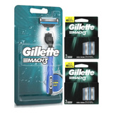 Barbeador Gillette Mach3 Completo + 2 Caixas Com 2 Cartuchos