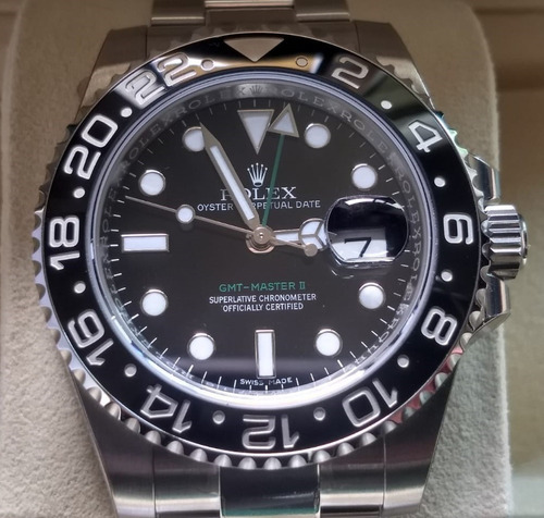 Relógio Rolex Gmt-master Il Preto + Caixa E Certificado