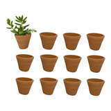 Macetas Vaso Mini Barro Suculentas Cactus Jardin 12pza