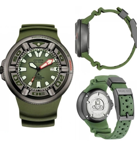 Relógio Citizen Promaster Ecozilla Bj8057-17 Verde Novo