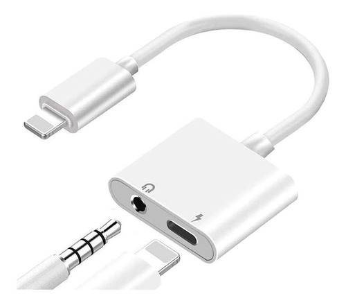 Adaptador Para iPhone 2 En 1 Carga Y Audifonos