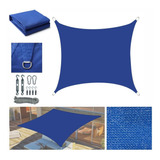 Tela Sombreamento Solar Shade 4x3m Azul Com Kit Instalação