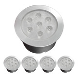 Kit 5 Luminaria Piso Balizador Led 7w Prova Dagua Bzm Verde