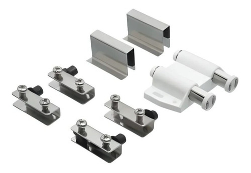 Kit Bisagra Puerta Doble De Vidrio Mueble Vitrina 