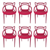 Cadeira Allegra Top Chairs Magenta - Kit Com 6