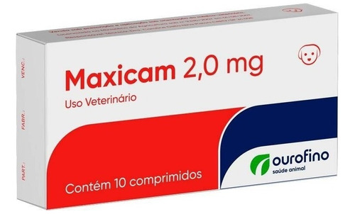 Maxicam 2mg Ouro Fino - 10 Comprimidos