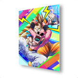 Cuadro Metalico Goku F3 Vs Majin Boo Anime  Arte Aluminio 