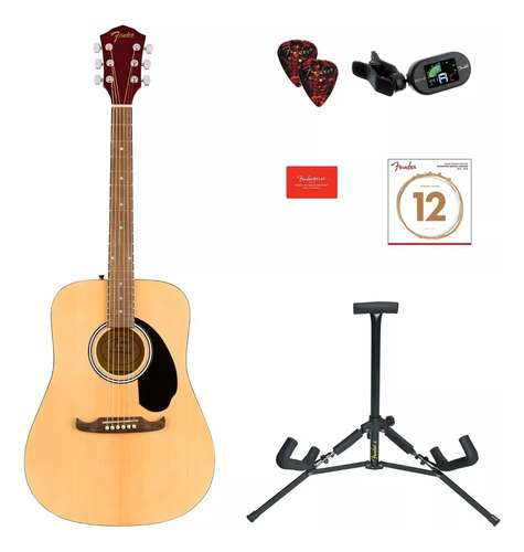 Guitarra Acústica Con Accesorios Fender Fa-125