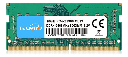 Memoria Ram Tecmiyo 16gb Ddr4-2666mhz Sodimm Pc4-21300s 