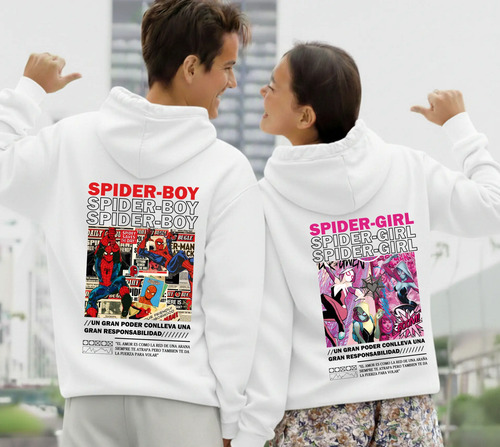 Pack 2 Sudaderas Pareja Spider Boy & Spider Girl Love