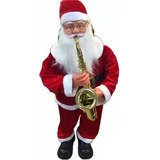 Papai Noel Com Saxofone 1,20 Metros Decorativo 1,2m