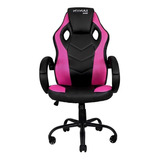 Cadeira De Escritório Mymax Mx0 Gamer Ergonômica  Preto E Rosa Com Estofado De Tecido Sintético Pu