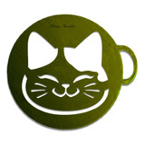 Gatito Stencil Plantilla 8 Cm Cafe Reposteria Bigotes Kawaii