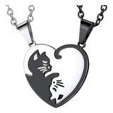 Collares Con Forma De Corazón Y Gato Para Pareja  Juego De 2