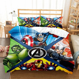 Juego De Fundas De Edredón Iron Man Hulk For Cama Doble